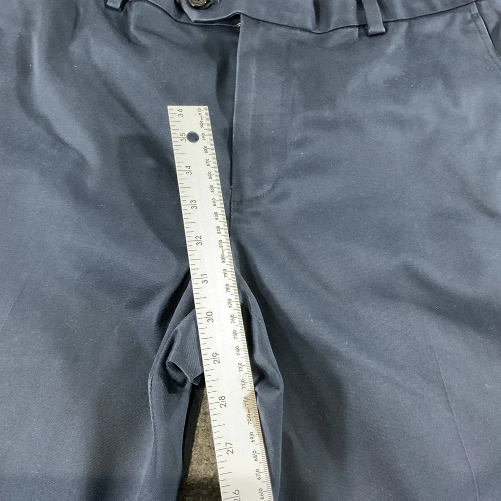 Brooks Brothers Advantage Chino Milano 35x31 Navy Slim Fit Lightweight Stretch D